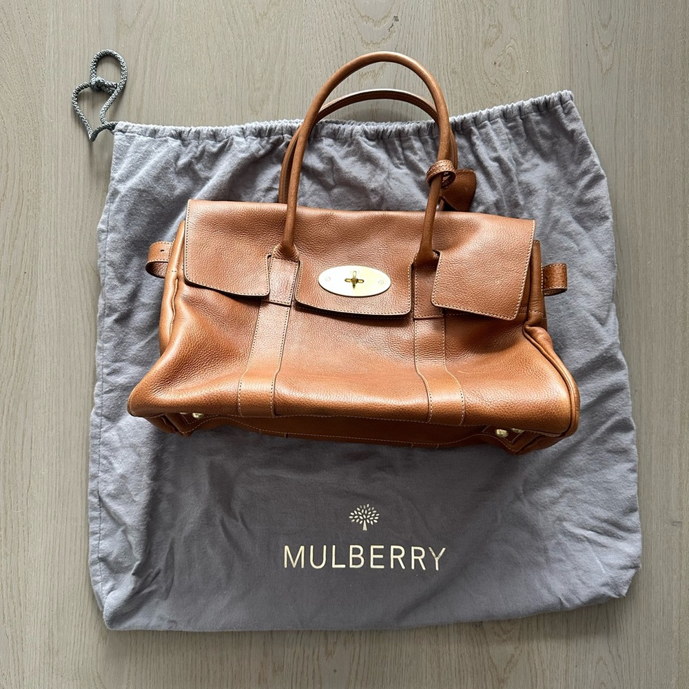 Authentic Mulberry Bayswater bag in Oak Natural Grain Leather